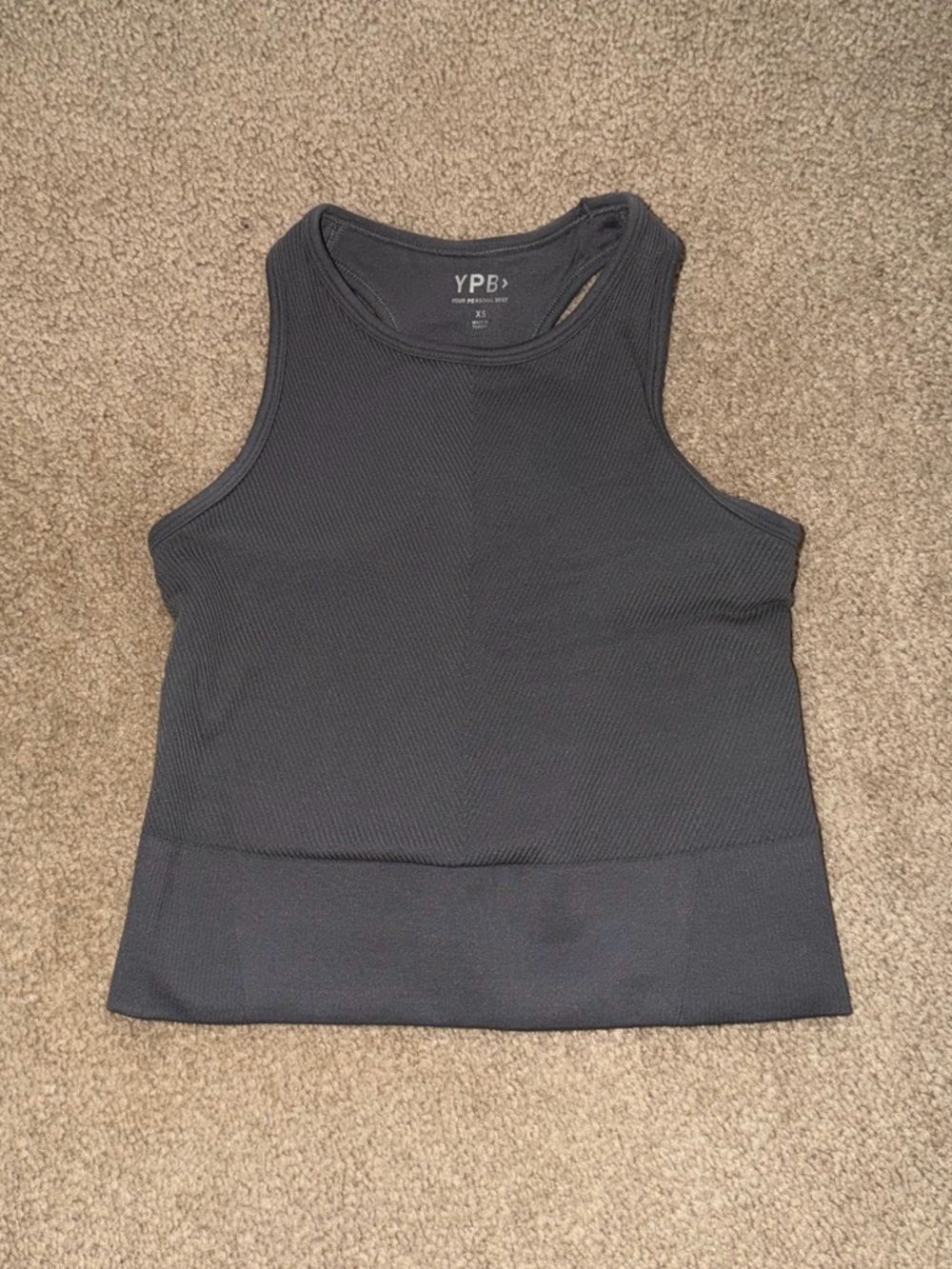 Abercrombie Grey Ribbed Workout Tank Top